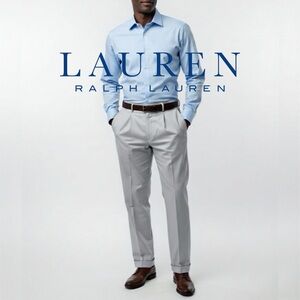 Lauren Ralph Lauren Men’s Light Stone Gray Dress Pants Classic Fit Slacks 36x30